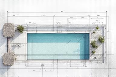 Architectural blueprint of a luxury pool design